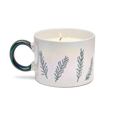 Cypress & Fir Ceramic Mug Candle 8 oz./226g - White