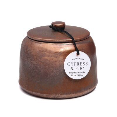 Cypress & Fir Bronzed Ceramic Candle 11 oz./312g - Copper