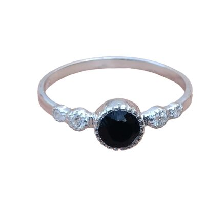 Black Onyx with CZ 925 Sterling Silver Handmade  Ring