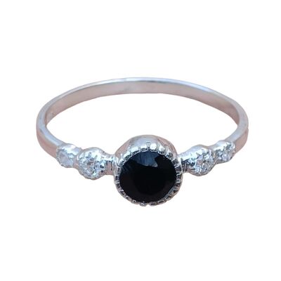 Black Onyx with CZ 925 Sterling Silver Handmade Ring
