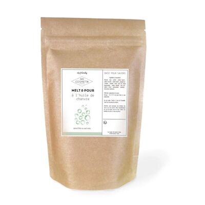 Melt & Pour natural with hemp oil - 200 g - in kraft bag