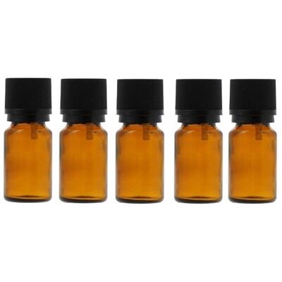Set of 5 glass vials 5 ml with dropper - Pack of 5 x 5 ml