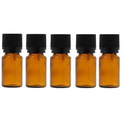 Juego de 5 viales de vidrio de 5 ml con gotero - Paquete de 5 x 5 ml