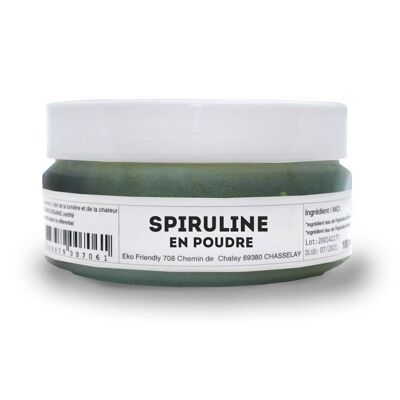 Spirulina in polvere - 50 g - in vasetto di cristallo