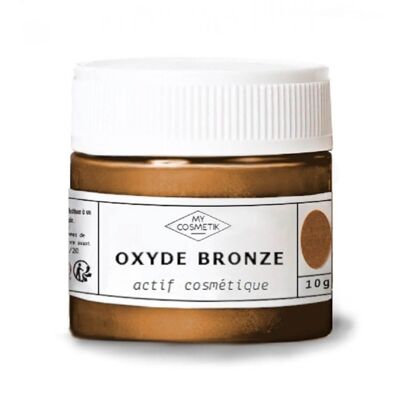 Óxido de bronce - pigmento natural marrón - 10 g - en frasco de cristal
