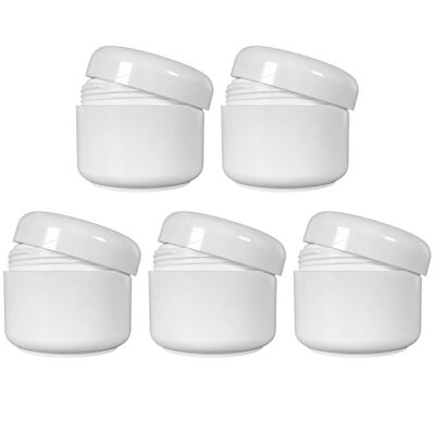 Set of 5 empty jars 50 ml - double wall - Pack of 5 x 50 ml