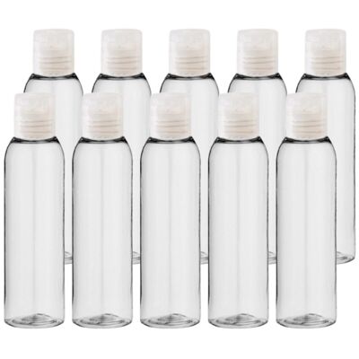 Lot of 10 empty bottles of 125 ml with service cap - Pack of 10 x 125 ml