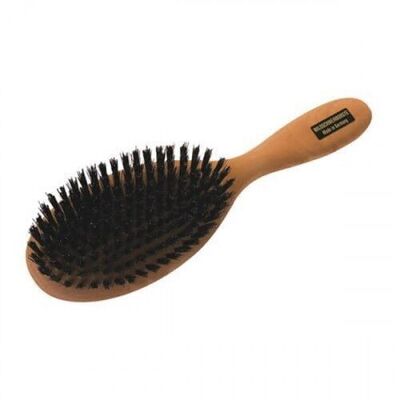 Oval hairbrush in pear wood and boar bristles