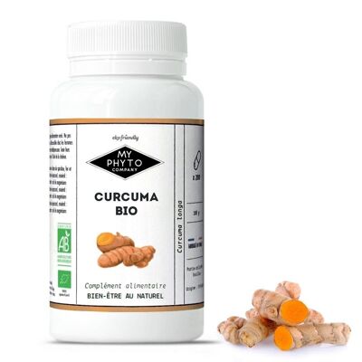 Organic turmeric capsules - medium size pillbox - 200 capsules