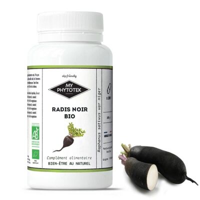 Organic black radish capsules - small pill box - 90 capsules