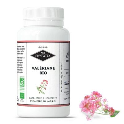Organic valerian capsules - medium size pill box - 200 capsules