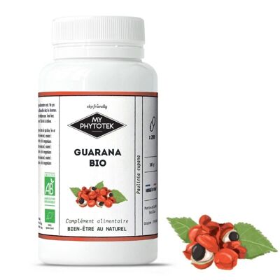 Organic guarana capsules - medium size pillbox - 200 capsules