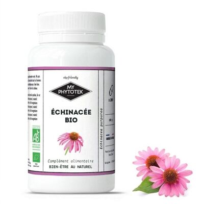Organic echinacea capsules - medium size pill box - 200 capsules