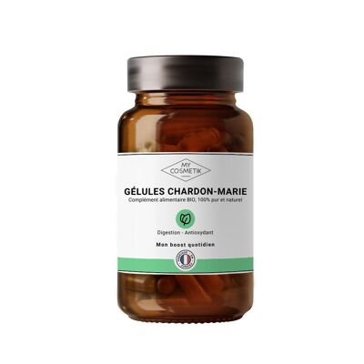 Capsule di cardo mariano biologico - portapillole di medie dimensioni - 200 capsule