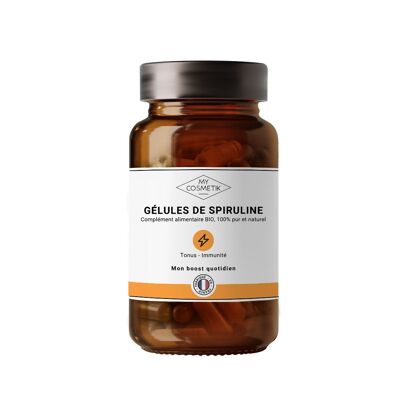 Organic spirulina capsules - large pill box - 200 capsules