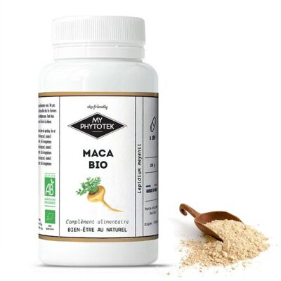 Organic maca capsules - medium size pill box - 200 capsules