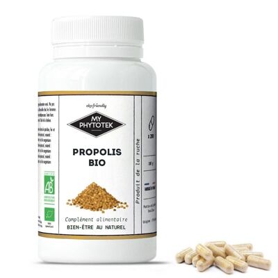 Organic propolis capsules - small pill box - 60 capsules
