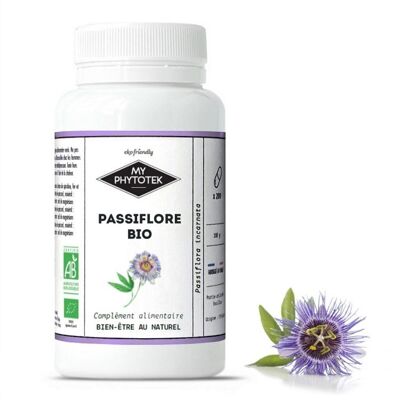 Organic passionflower capsules - large pill box - 200 capsules