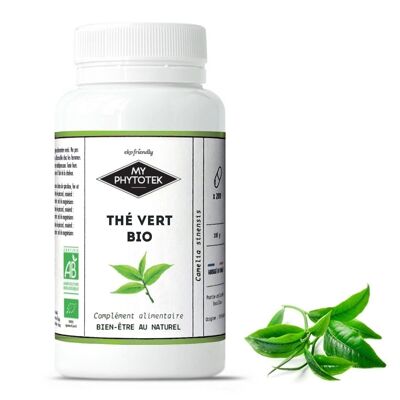 Capsule di tè verde biologico - portapillole medio - 200 capsule