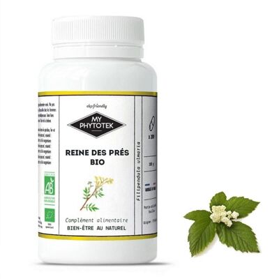 Organic meadowsweet capsules - medium size pill box - 200 capsules