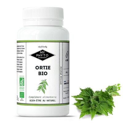 Organic nettle capsules - medium size pill box - 200 capsules