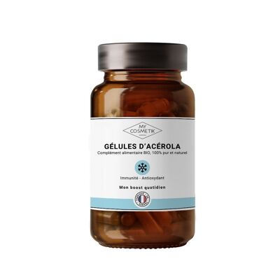 Comprimés Acérola BIO - 1000 mg - pillulier moyenne taille - 60 gélules