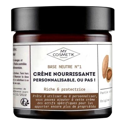 Base neutre N°1 - crème nourrissante personnalisable, ou pas ! - pommadier 120 ml