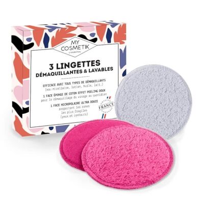 3 make-up remover & washable wipes - Set of 3
