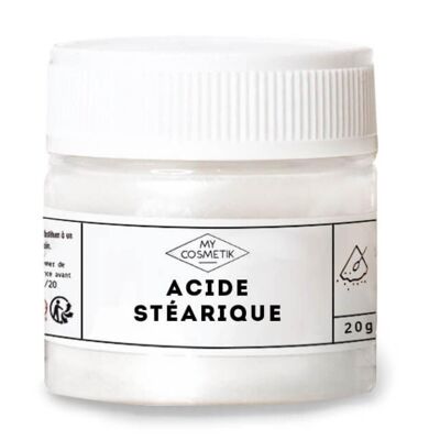 Acido stearico - 20 g - in vaso di cristallo