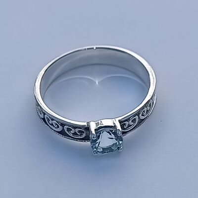 Blue Topaz Gemstone 925 Sterling Silver Handmade Ring