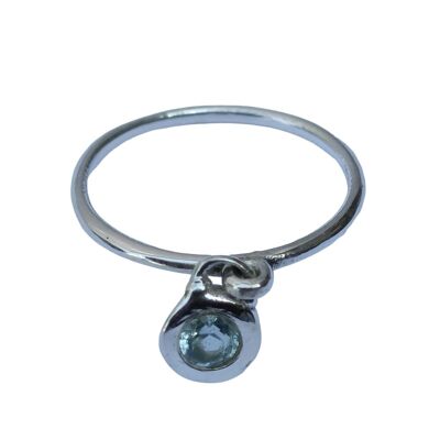 Blue Topaz Lock Designed 925 Silver Handmade Ring