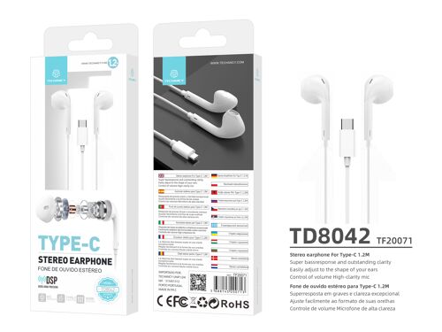 TECHANCY Auriculares USB C para Samsung ,XIAOMI ,IPAD PRO