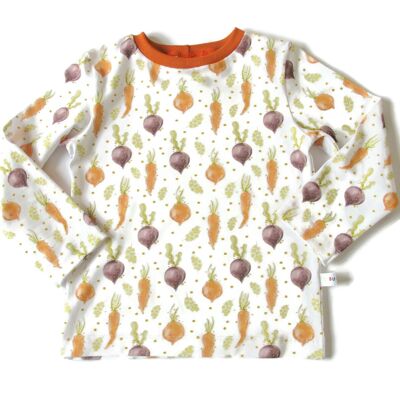 Camiseta de manga larga de punto de algodón orgánico Beets
