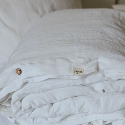 Bettbezug aus weißem Leinen