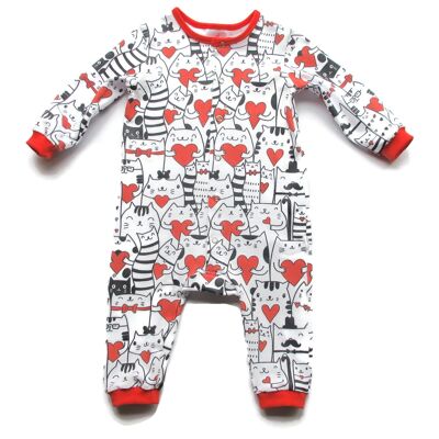 Salopette en jersey de coton biologique Cats in Love