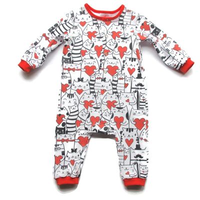 Cats in Love Organic Cotton Jersey Overall