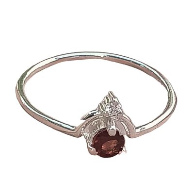 Garnet With CZ 925 Silver Beautiful Handmade Ring