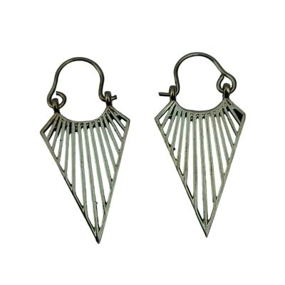 Beautiful Indian  Tribal Vintage Leaf Shaped Brass Earrings