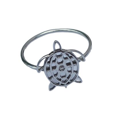 Anello fatto a mano in argento sterling 925 a forma di tartaruga
