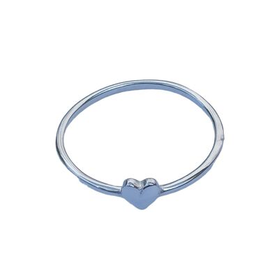 Herzförmiger handgefertigter Ring aus 925er Sterlingsilber