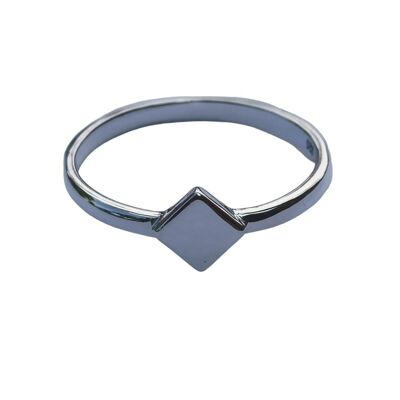 Diamantförmiger handgefertigter Ring aus 925er Sterlingsilber