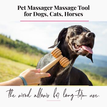 Rouleau de massage en bois pour animaux de compagnie, pour chiens, chats, chevaux, brosse de massage 10