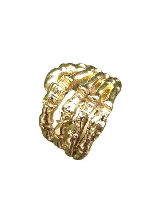 Skeleton Hand Style Brass Biker's Ring