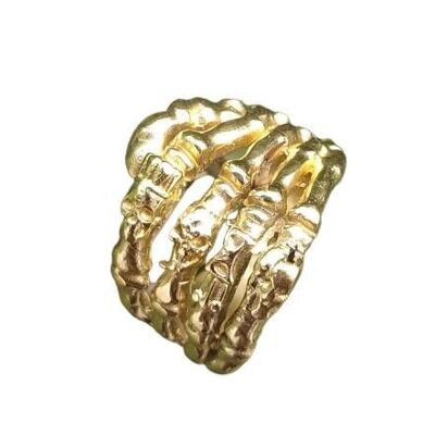 Skeleton Hand Style Brass Biker's Ring