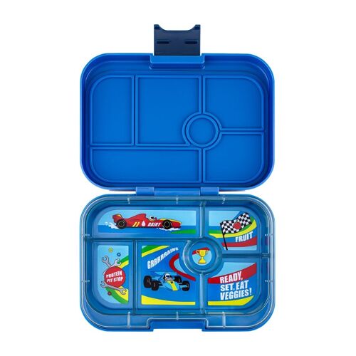 Yumbox Original bento lunchbox 6-sections leak free - Surf Blue / Race Cars