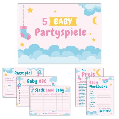 Set da gioco per baby shower rosa/blu