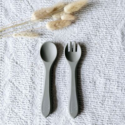 Silicone Spoon and Fork - Sage