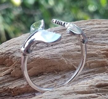 Bague en argent sterling 925 en forme de queue de baleine 7