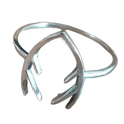 Handgefertigter Ring in Form eines Hirschgeweihs aus 925er Sterlingsilber