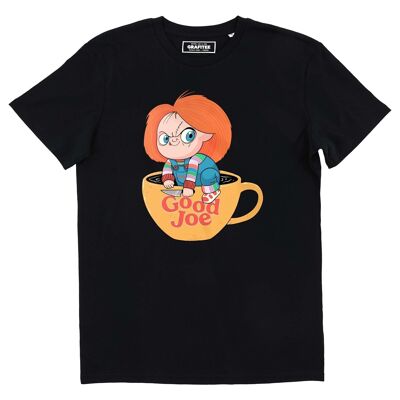 Coffee Maniac Schwarzes Unisex Kaffee Grafik T-Shirt
